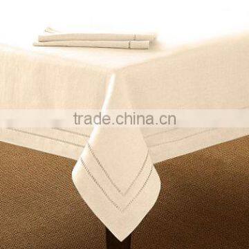 Hemstitch cotton table cloth double hemstitch