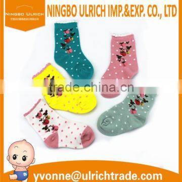 BA01 fashion 100% cotton knitted wholesale kids socks