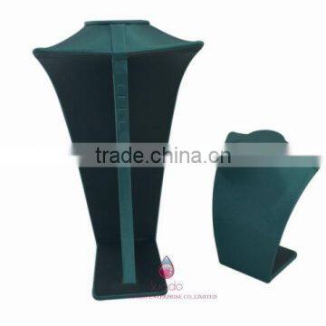 Classic wooden jewelry display bust green leather coating