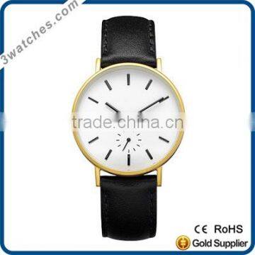 top fashion style watches stainless steel watch quartz watch waterproof genuine leather band automatic movement watch