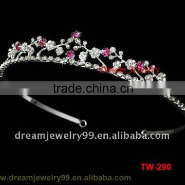 fashion red rhinestone tiara