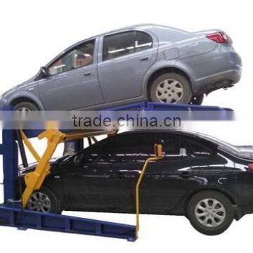 Hydraulic low post tilting car stacking lift