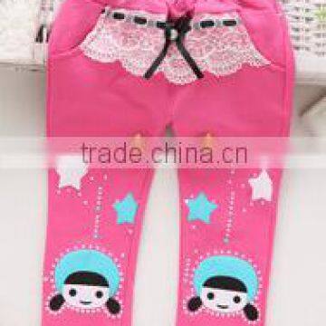2015 New Style Girl Leggings, Baby Pants With Lace, Cotton Top Quality