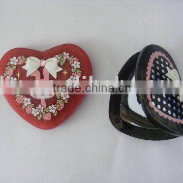 double heart shape pocket mirror