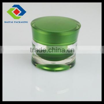 15ml green makeup packaging,jar packaging with lid