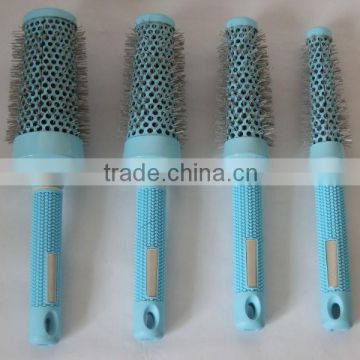 cone ceramic hair brush set with rubber handle