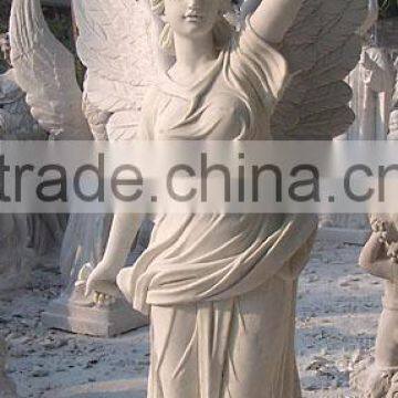 Resin Angel Statue Marble Stone Hand Sculpture Carving For Home, Church