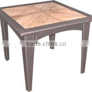 wood table top outdoor wicker table