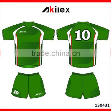 Custom sublimation 100%polyester soccer jersey in 2016 spring