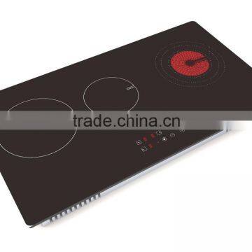 Infrared Heater vs Induction Heater 3 Burners Induction Ceramic Combine Cooker, Horizontal Type photo-2