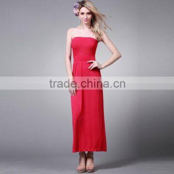 Modal Tube Summer Quality Dress Fashion Dress Maxi Dress With Wrinkle Y164