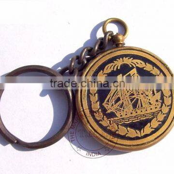 KEY CHAIN 50 YEAR CALENDAR - ANTIQUE BRASS KEY RING ITALIC CALENDAR - NAUTICAL BRASS KEYCHAIN photo-2