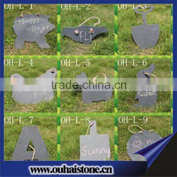 Different shapes hanging slate blackboard garden marker