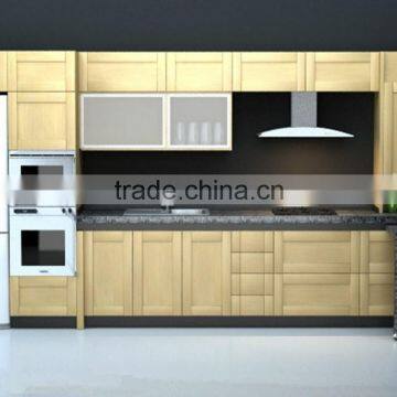 l-shaped light yellowcolor acrylic MDF kitchen cabinet