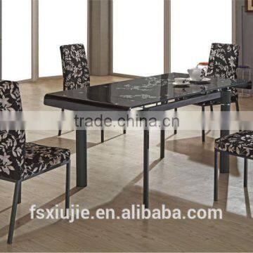 Z651-2 Hotel Room Industrial Non-woven Fabrics Black Metal Dining Chair