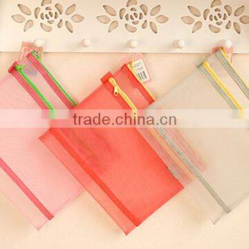 A4 B5 A6 bump color grid double zipper bag students learning stationery to receive bag, pen bag pn6420