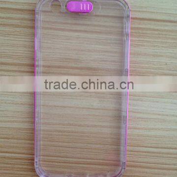 Transparent color phone case with metal plastic frame for iphone 6/6S, Call led flashing light mobile phone cover for iphone 6