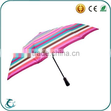 Automatic wind-proof 3 folding color rain umbrella for sale