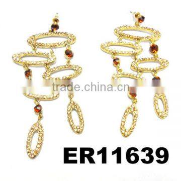 heavy vintage glitter crystal bridal earrings