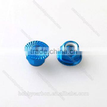 Custom M3 M4 M5 M6 CW/CCW blue pink serrated lock nuts