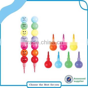 Creative Sugar-Coated Haws Cartoon Smiley Graffiti Pen Stationery 7 Colors Crayon