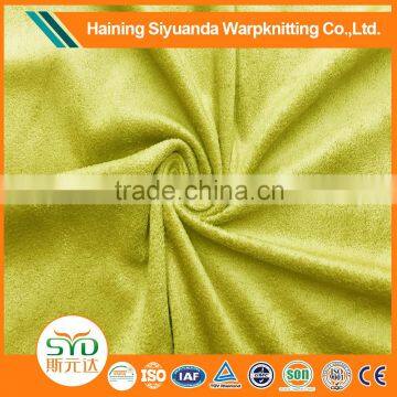 Wholesale yellow faux suede leather fabric cloth material fabric for garment