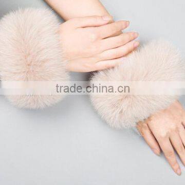 Fashion Accessory Genuine Silver Fox Fur Cuff / Real Fox Fur For Decorate photo-5