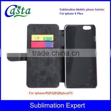 Customized Blank Sublimation PU Mobile phone holster Left and right open Sublimation cell phone holster for iphone 6 Plus