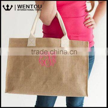 Wholesale Personalized Burlap Tote Bag photo-2