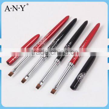 ANY Professional Nail Artist Using Nail Art Beauty Design Metal Handle UV Gel Flat Nail Brush Nylon Hair