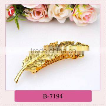 High quality cheap custom leaf hair barrettes girls