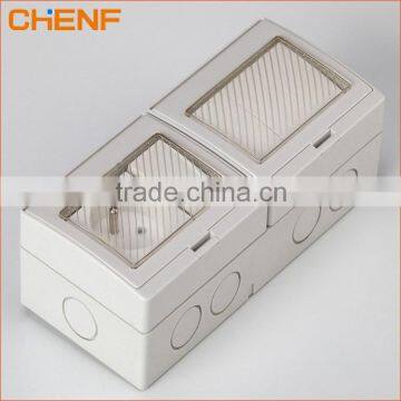 CF-FR4S series16A ABS Waterproof switch socket Wall plug & sokcet IP55 two gang French socket