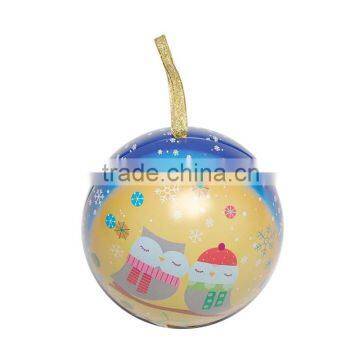 Sphere Shaped Tin Box Ball Shaped Tin Box Gift Tin Box for Christmas photo-2