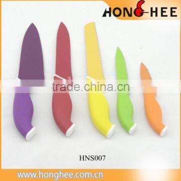 PP Hanlde material 5 Pcs Color Blade Non-stick Kitchen Knife