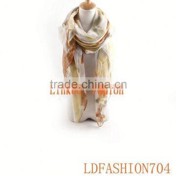 Fashion Women Long Print Soft Cotton Scarf Wrap Ladies Shawl Large flower voile ployester scarf