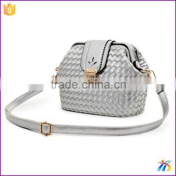 hot sale silver woven leather crossbody bag leather handbags china