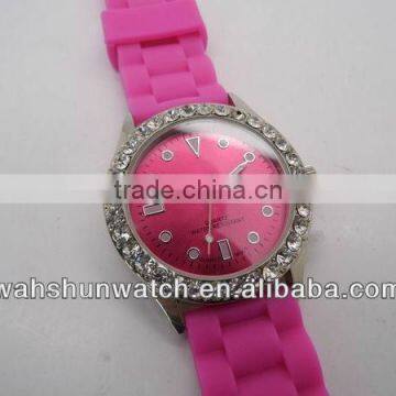 Promotion silicone women / lady watches. crystal watch