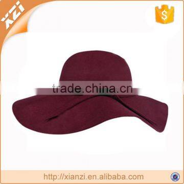 UK Small Fragrant Wind Wide Brim Dexterous Floppy Hat Faux Wool Felt Hat photo-2