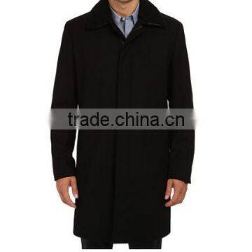 2014 hotsales black lapel double line buttom wind coat