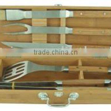 5pcs Bamboo BBQ set in bamboo box