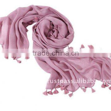 Solid cotton Tassels scarf