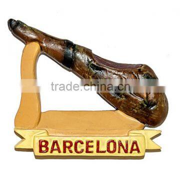 resin souvenir 3D Barcelona Jamon spain fridge magnet