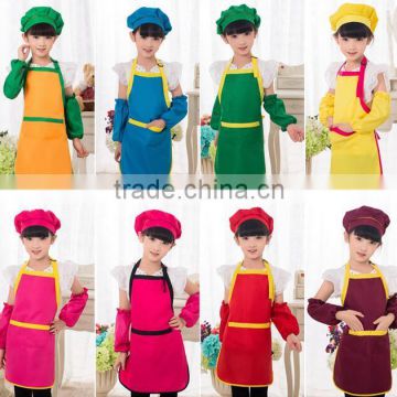 2016 Promotional wholesale cotton fabric kids apron and chef hats