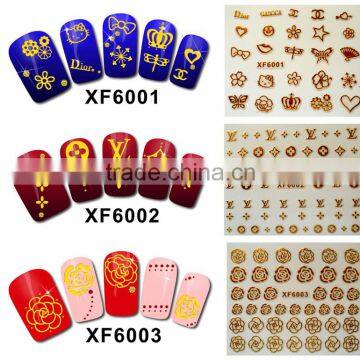 2016 Hot Stamping gold silver printing Nail Sticker 3D nail art sticker nail art designs