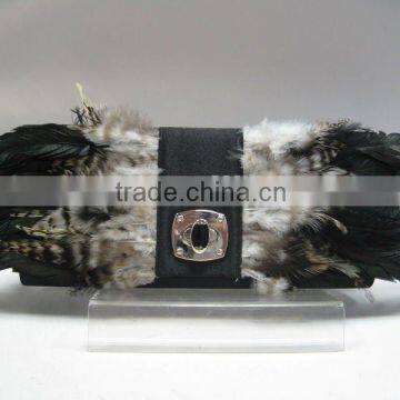 Peacock Feather Evening Clutch Bag