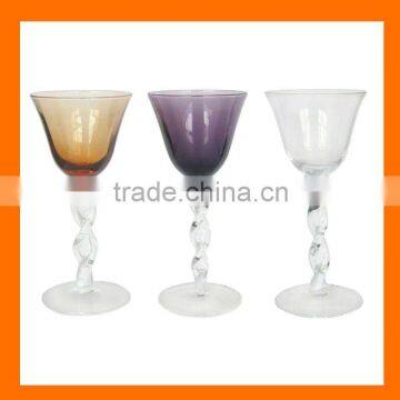 Hand blow colored wine glass,drinking glass