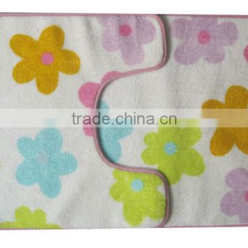 flower printing cotton bath mat