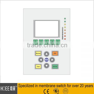 multi color graphic matrix overlay panel with clear window