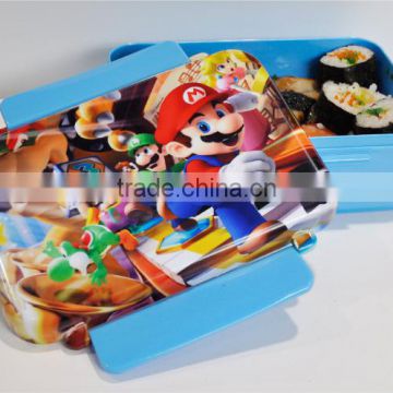 OEM custom printed 3D Sublimation innocuous bento plastic Lunch Box for Kids