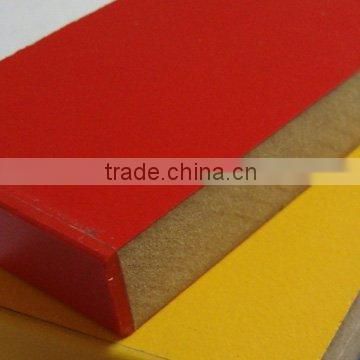 mdf e1 board 15mm with color melamine and pvc edge banding